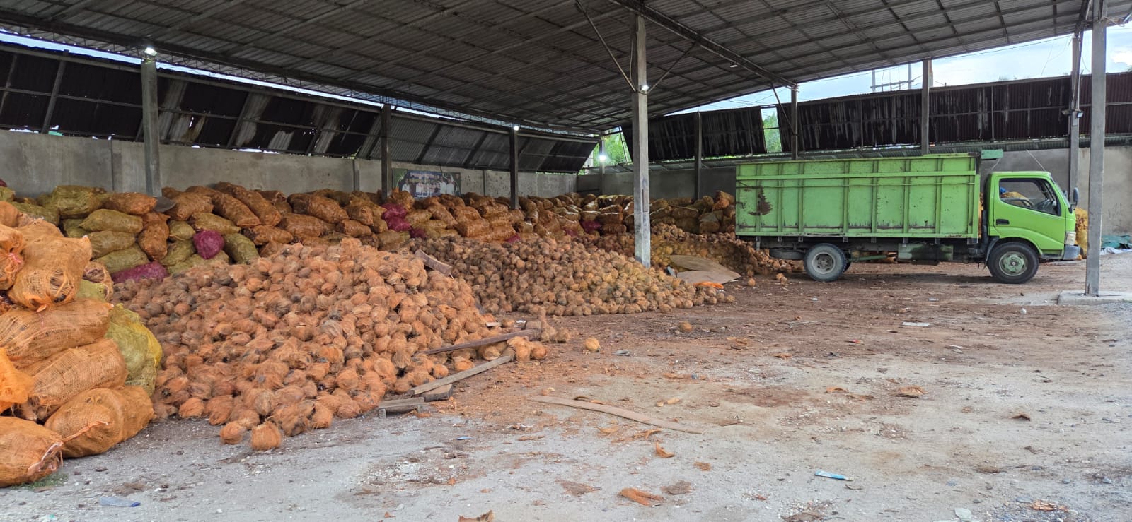 Coconut warehouse and production facility Riau North Sumatera Indonesia